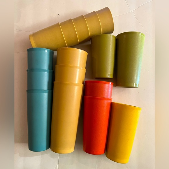 Tupperware Other - 16 Vintage Tupperware tumblers blue green orange yellow Assorted Lot colors